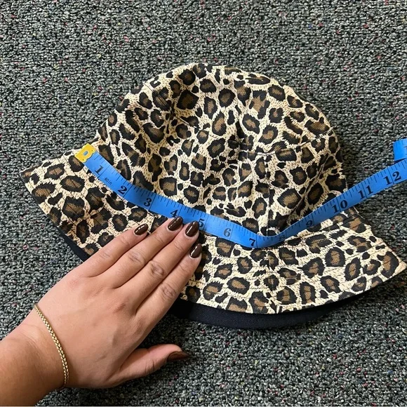 URBAN OUTFITTERS Brown & Beige Leopard Cheetah Animal Print Bucket Hat Accessory - Picture 10 of 16